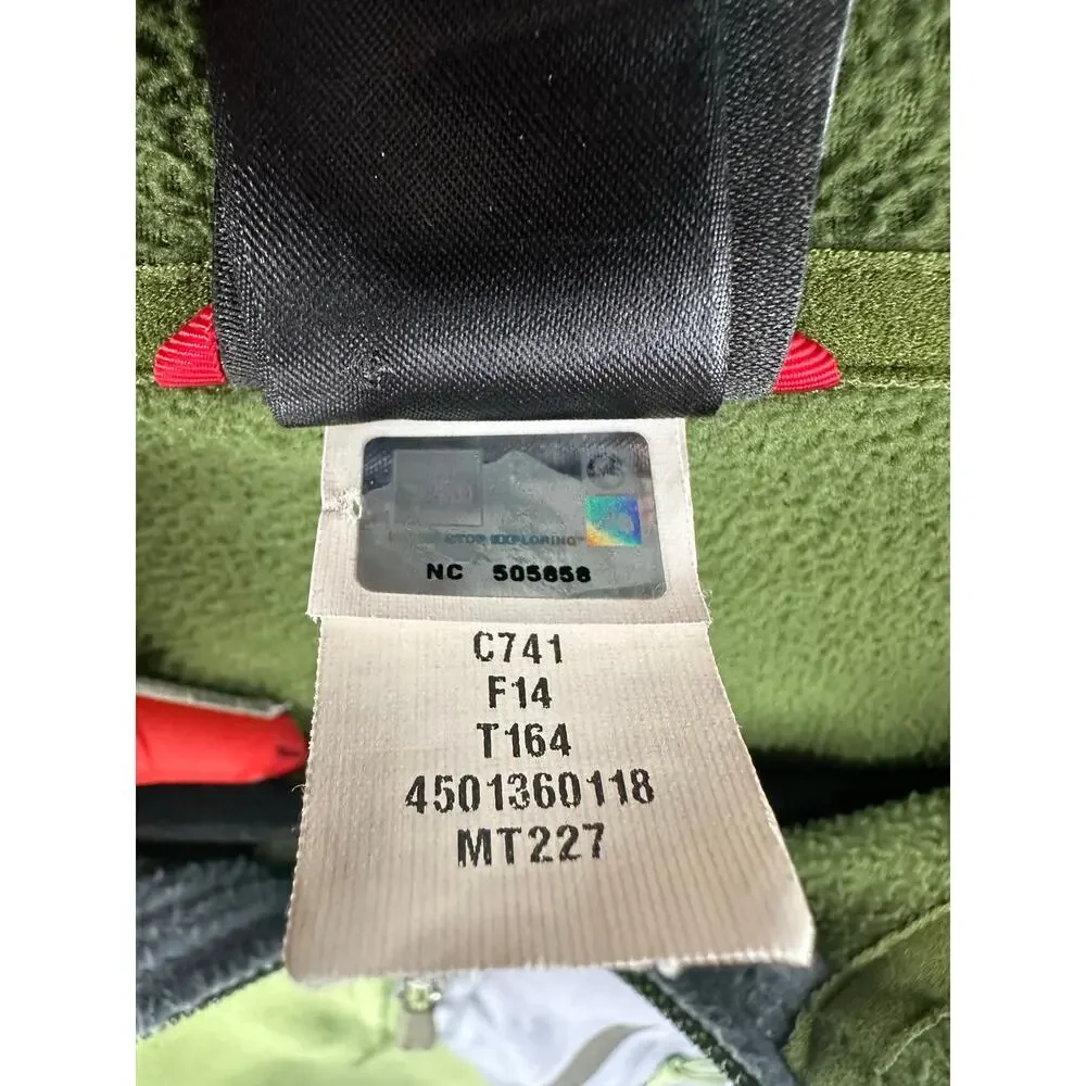 The North Face Men's Fleece Pullover FlashDry Olive Green Sweater Gray Pocket XL